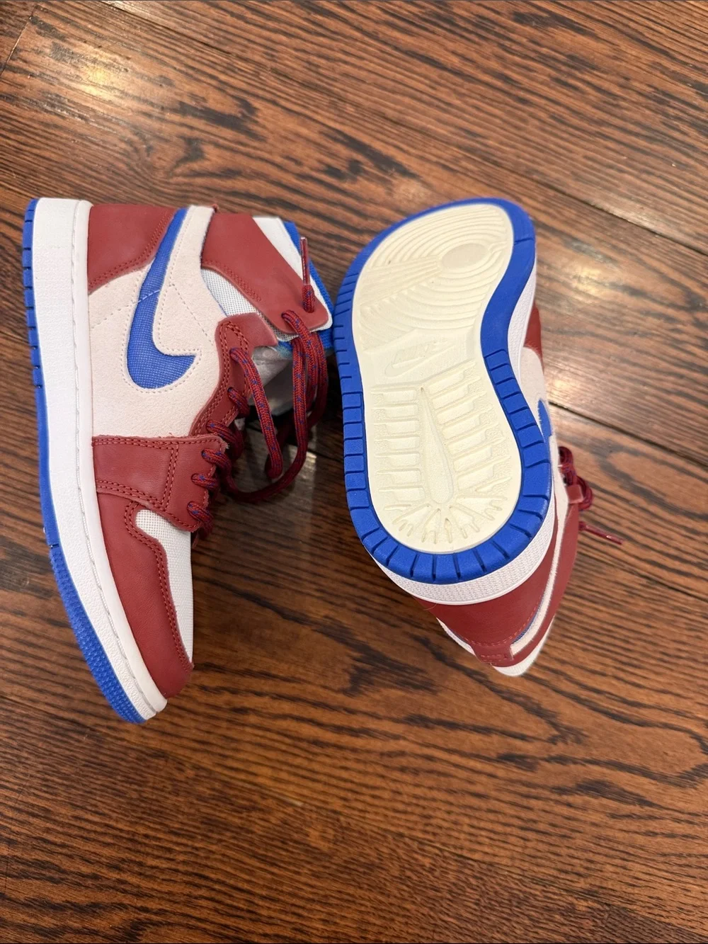 Nike Kids High-Top Sneakers in Red and Blue